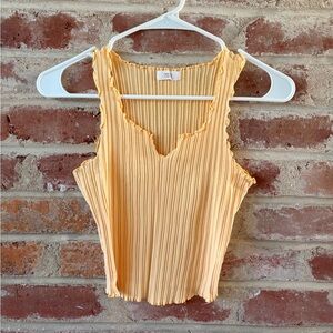 Active USA yellow Ribbed stretchy Tank Top size small